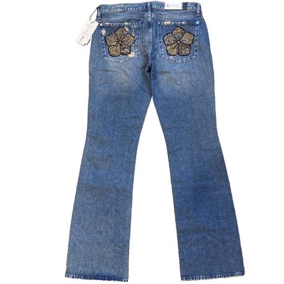 7 For All Mankind Maribel Bootcut Jeans Embellished Pockets | Size 30, 34” - Picture 5 of 7